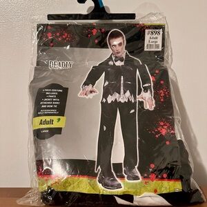Adults Black Zombie Tuxedo Costume